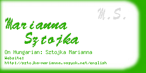 marianna sztojka business card